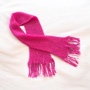 Hand-woven children&#39;s scarf, Mexican pink scarf, woven scarf, handmade scarf
