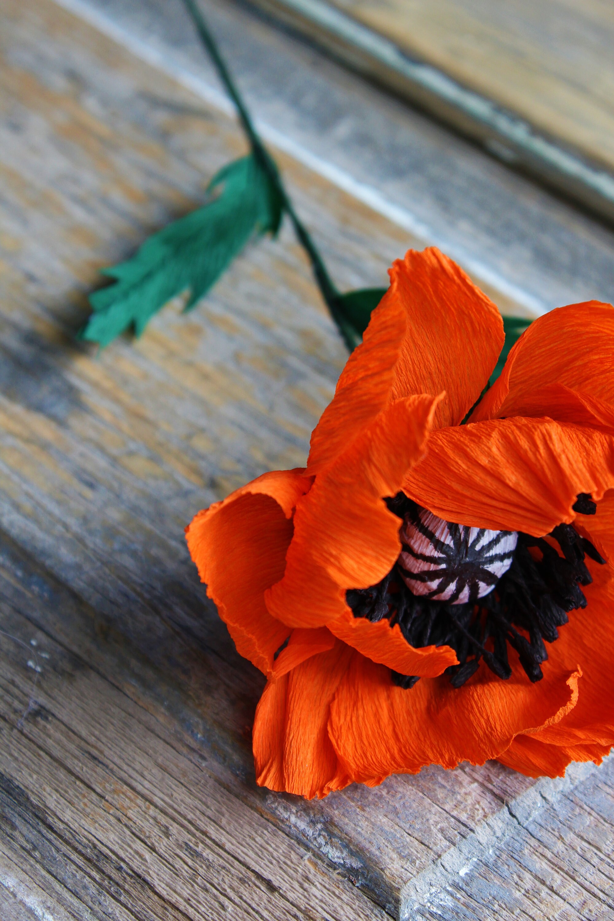 Poppy Paper Flower Paper Flower Poppy Wedding paper flower Etsy