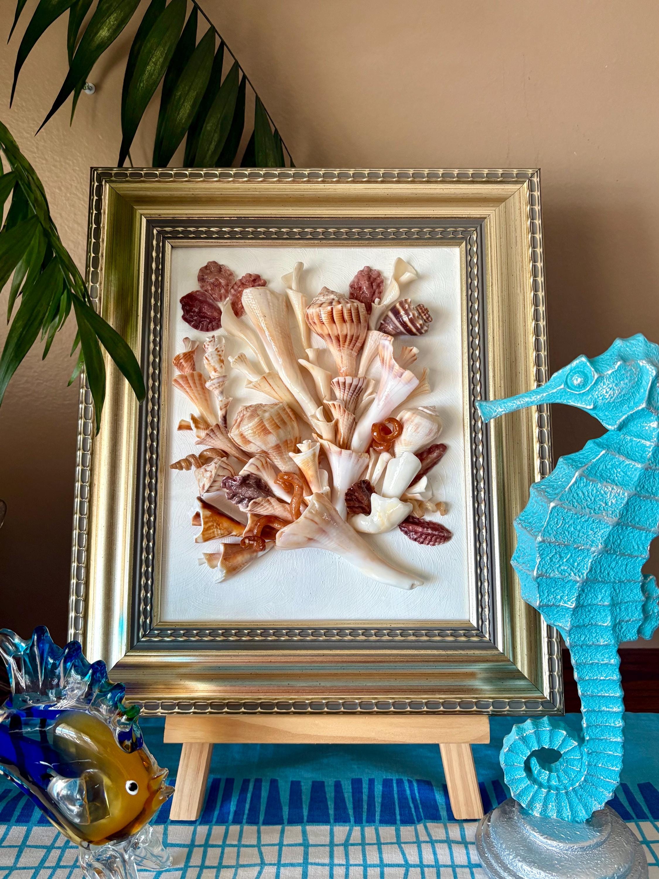 Tabletop Shells Seashell Art Bouquet Natural Broken Swirly Weathered Real Shells ...