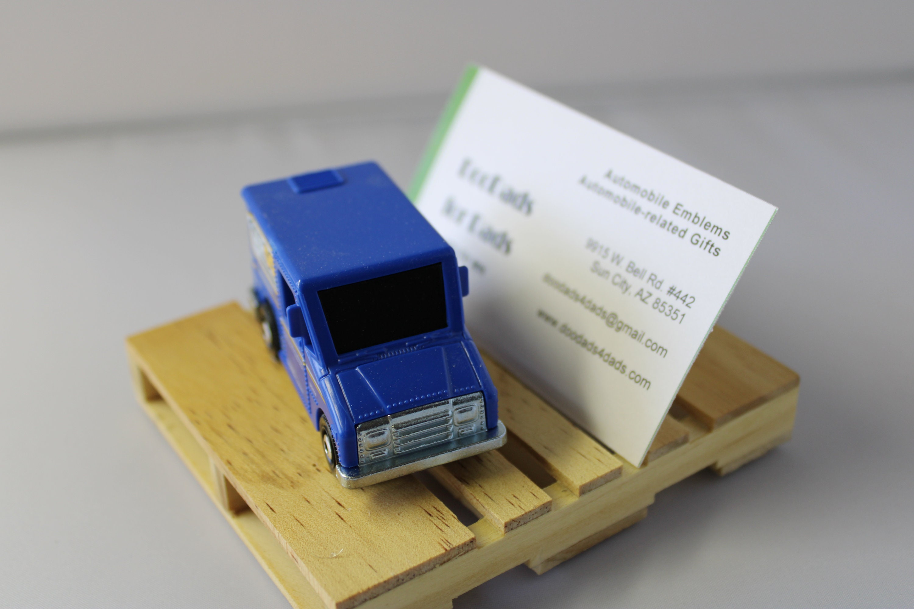 Delivery Truck Wood Pallet Business Card Holder Unique Art for Garage