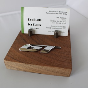 Automotive Emblem &quot;GT&quot; Desk Top Business Card Holder AE-324 - Unique  art for garage, shop, desk or man cave.