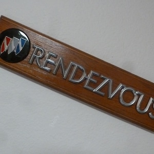 Buick Rendezvous Emblem Wall Plaque: Automotive Garage Decor AE-391