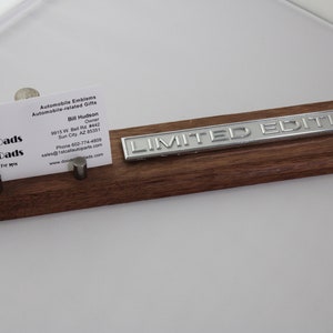 Automotive Emblem &quot;Limited Edition&quot; Desk Top Business Card Holder AE-320 - Unique  art for garage, shop, desk or man cave. FREE SHIPPING