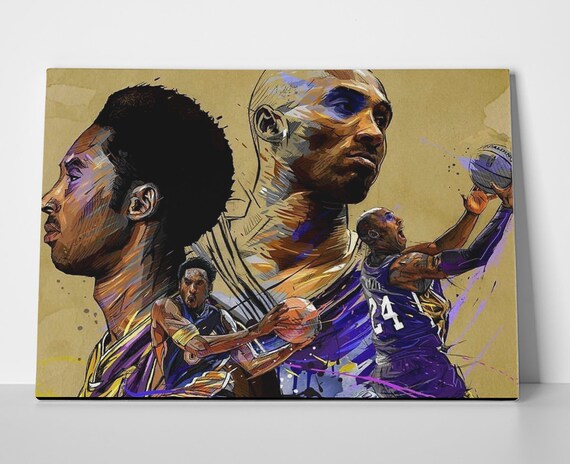 Kobe Bryant La Poster Canvas Or Banner Etsy