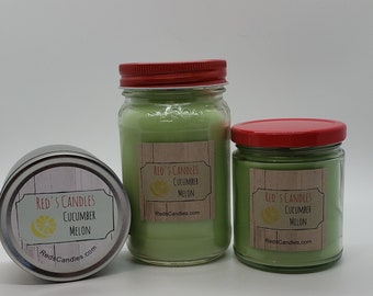 Cucumber Melon, hand poured soy and coconut candle