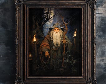 Merlin Satin Poster – Arthurian Wizard, Fantasy Wall Art
