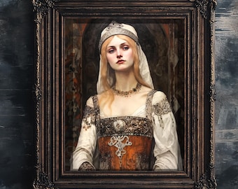 Guinevere Art Print: Medieval Arthurian Queen Portrait