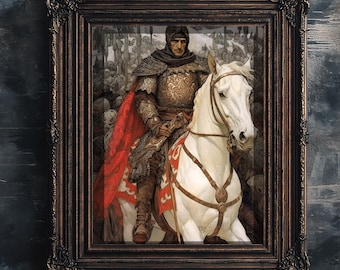 King Arthur & Excalibur Satin Poster | Medieval Myth Art