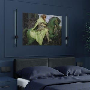 Enchanting 'The Green Knight' Satin Poster: Mythical Medieval Art for Nature, Fantasy & History Lovers image 5