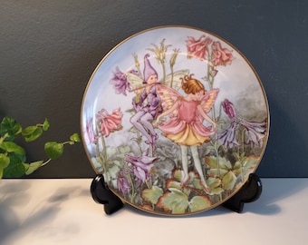 Kolekcja wróżek kwiatowych Villeroy & Boch „Wróżka Columbine”, porcelanowy dekoracyjny talerz ścienny, Cicely Mary Barker, autorstwa Heinricha, Niemcy.