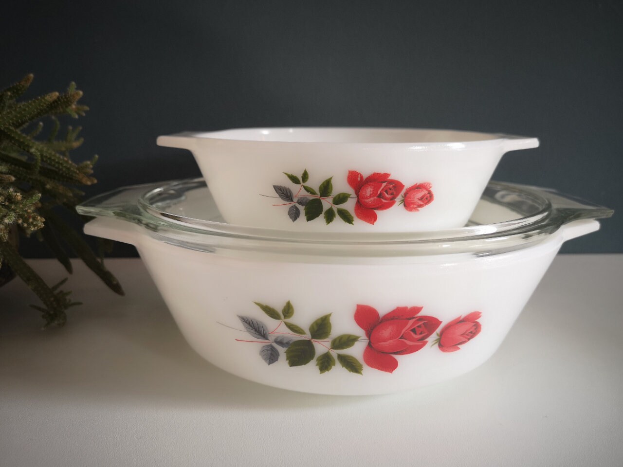 Pyrex June Rose Bowl - Etsy