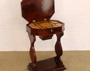 Antique Biedermeier Mahogany Sewing Table, Northern Germany, circa 1825–1830
