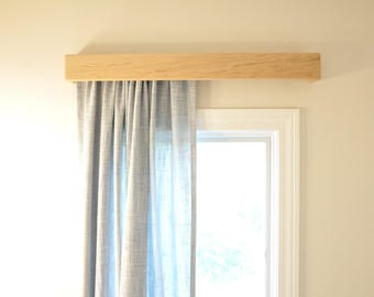 Modern Curtain Rod in Oak