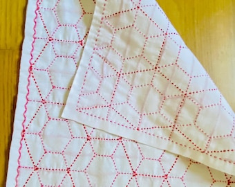 Sashiko Japanisches Handtuch *Hana-Fukin* Arare Kikko