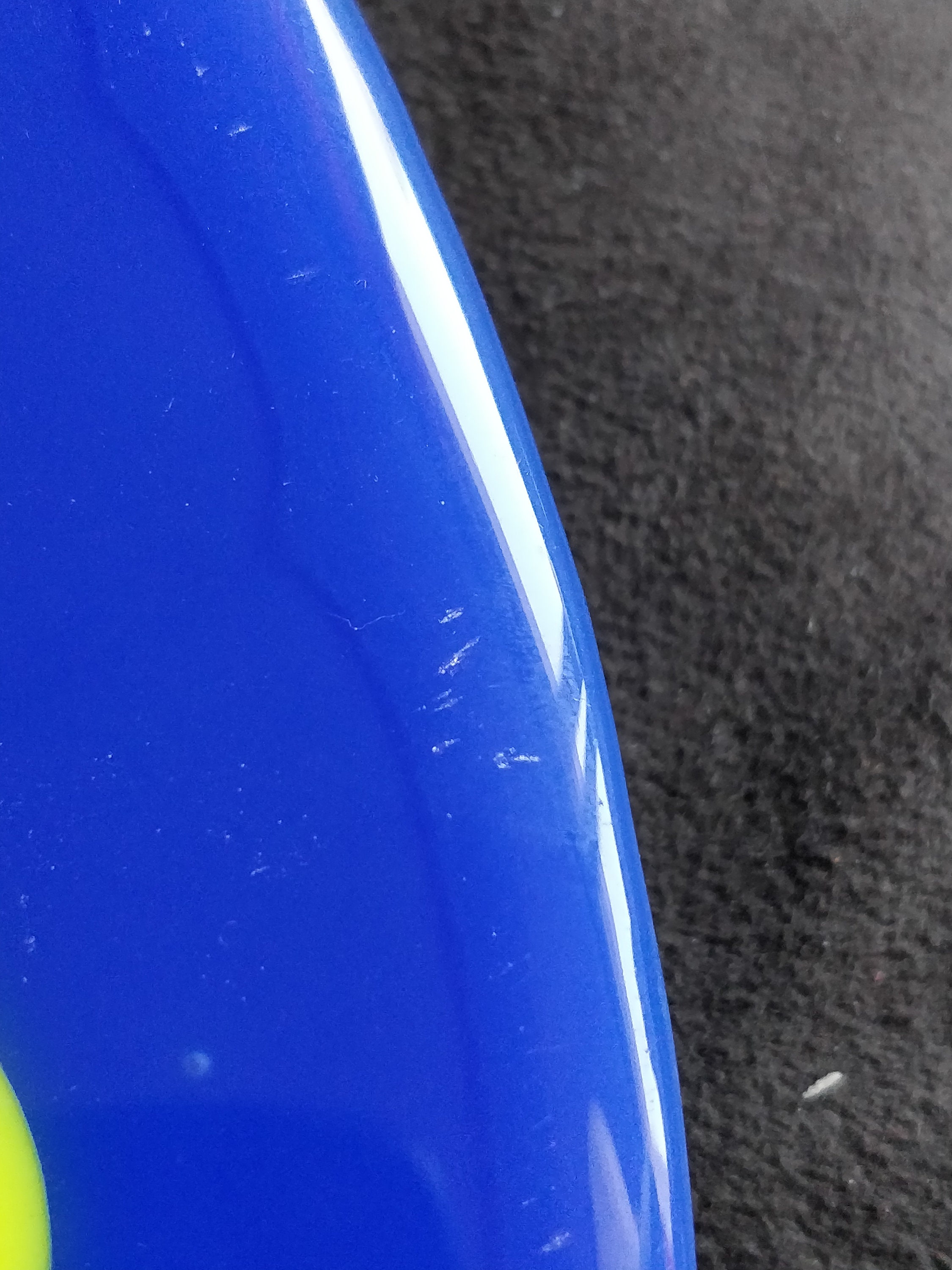 Bright Collored Vintage Glass Fruit Plate Blue Orange Center Etsy UK