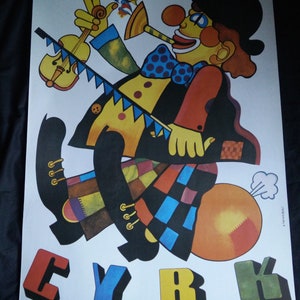 Cyrk, Marianne stachurski, Zirkus, polnische Plakat, Vintage-Plakat, Pop-Art, 70er Jahre polieren Plakat Schule