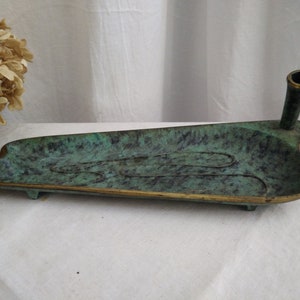 50er Jahre Messing Schreibtisch Set, Mid Century Stiftehalter Set, Messingguss mcm Design