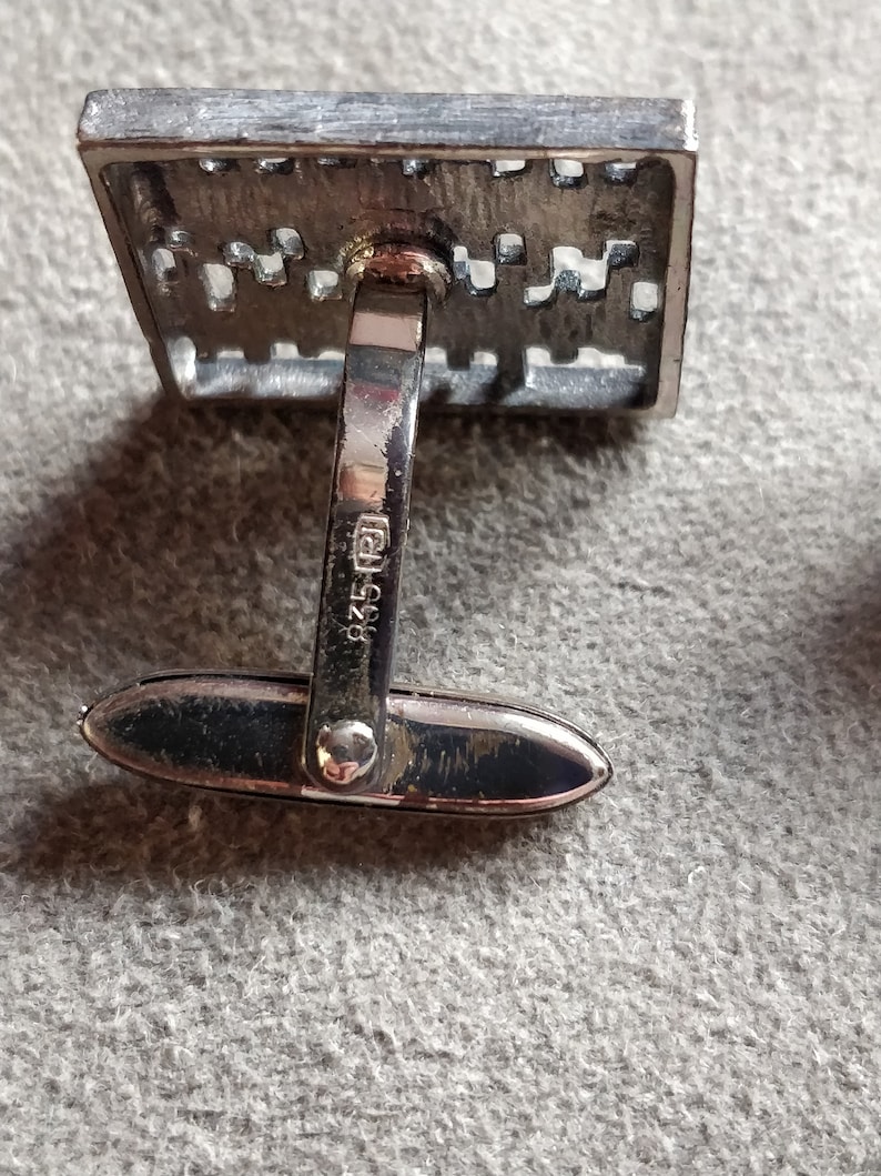 mans cufflinks Modernist 835 silver cuff links vintage cufflinks ca 1970 gift for a groom,