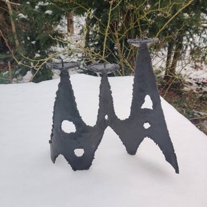 Brutalist candle holder, Iron, 60s , made in gdr