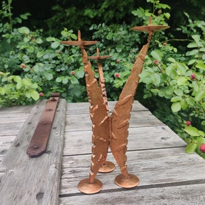 Candelabro brutalista, hierro, años 60, fabricado en la RDA