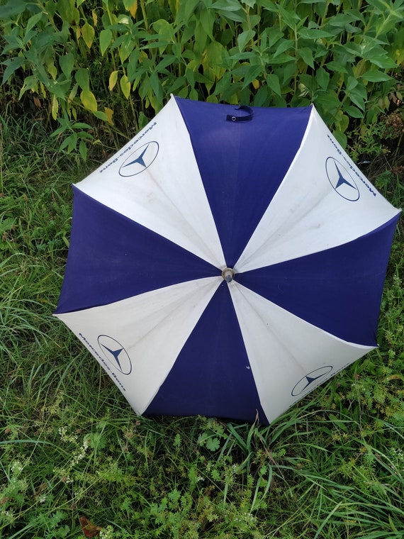 70s Mercedes Benz umbrella, 70s Cotton umbrella, a