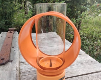 Space age candle holder, Dahlmann kg , orange 70s, true vintage, used condition
