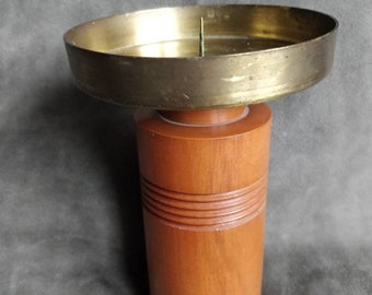 Vintage wooden candlestick holder, candle holder , turned wood, 60s, 70s, mid century