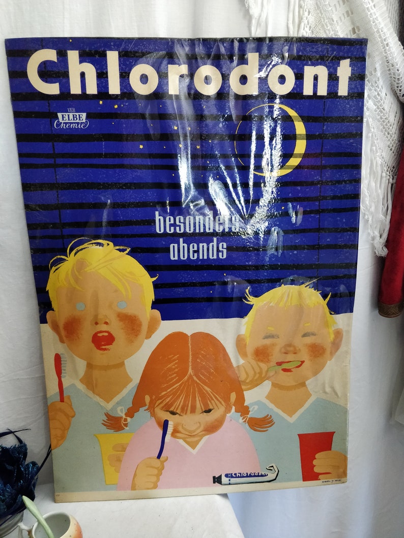 Chlorodont Toothpaste Advertising 50s VEB Elbe Chemie Etsy
