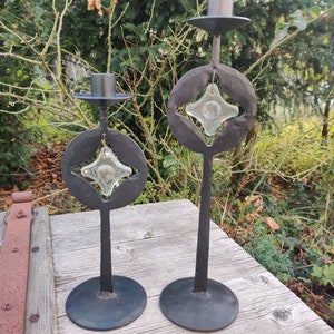 2 Erik hoglund candle holder for Kosta boda smide, mid century Scandinavian design