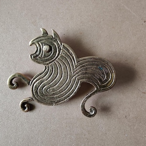 vintage Viking Bronze brooch, ancient Nordic design