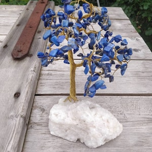 Uitstekende Draadboom, semiprecious Steen Bonsai, sodaliet, Quarz, De boom van de rots