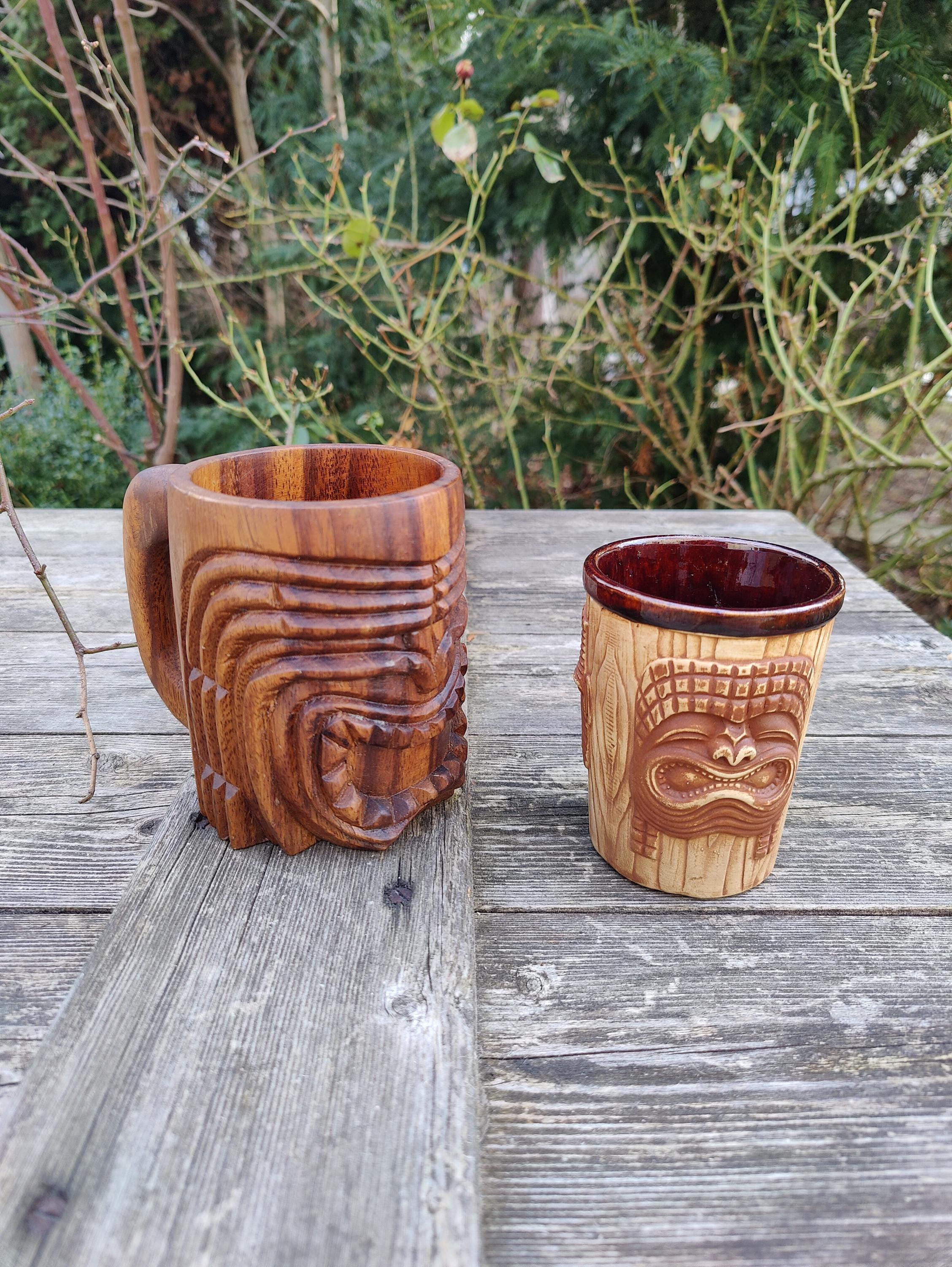 国内外の人気 Vintage 2 Tiki Tiki Design, Mask Decor, Beaker,hawai Mugs, その他