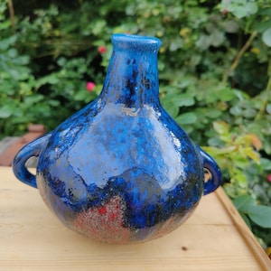 ceramano incrusta 218 vase, vintage, West German pottery, wgp, signed
