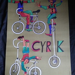 cyrk, Marianne stachurski, cirque, cartel polaco, cartel vintage, arte pop, escuela de carteles polacos de los años 70