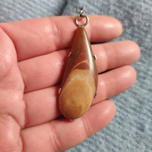 Vintage large Israel silver and stone pendant