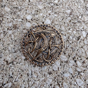 vintage Viking Bronze brooch, ancient Nordic design