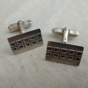 Modernist 835 silver cuff links, vintage cufflinks, ca 1970, mans cufflinks, gift for a groom,
