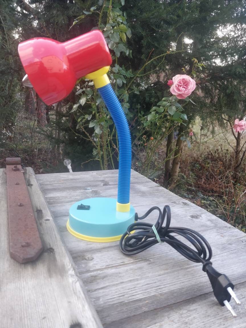 Memphis style 80s desk lamp, colorfull, true vintage