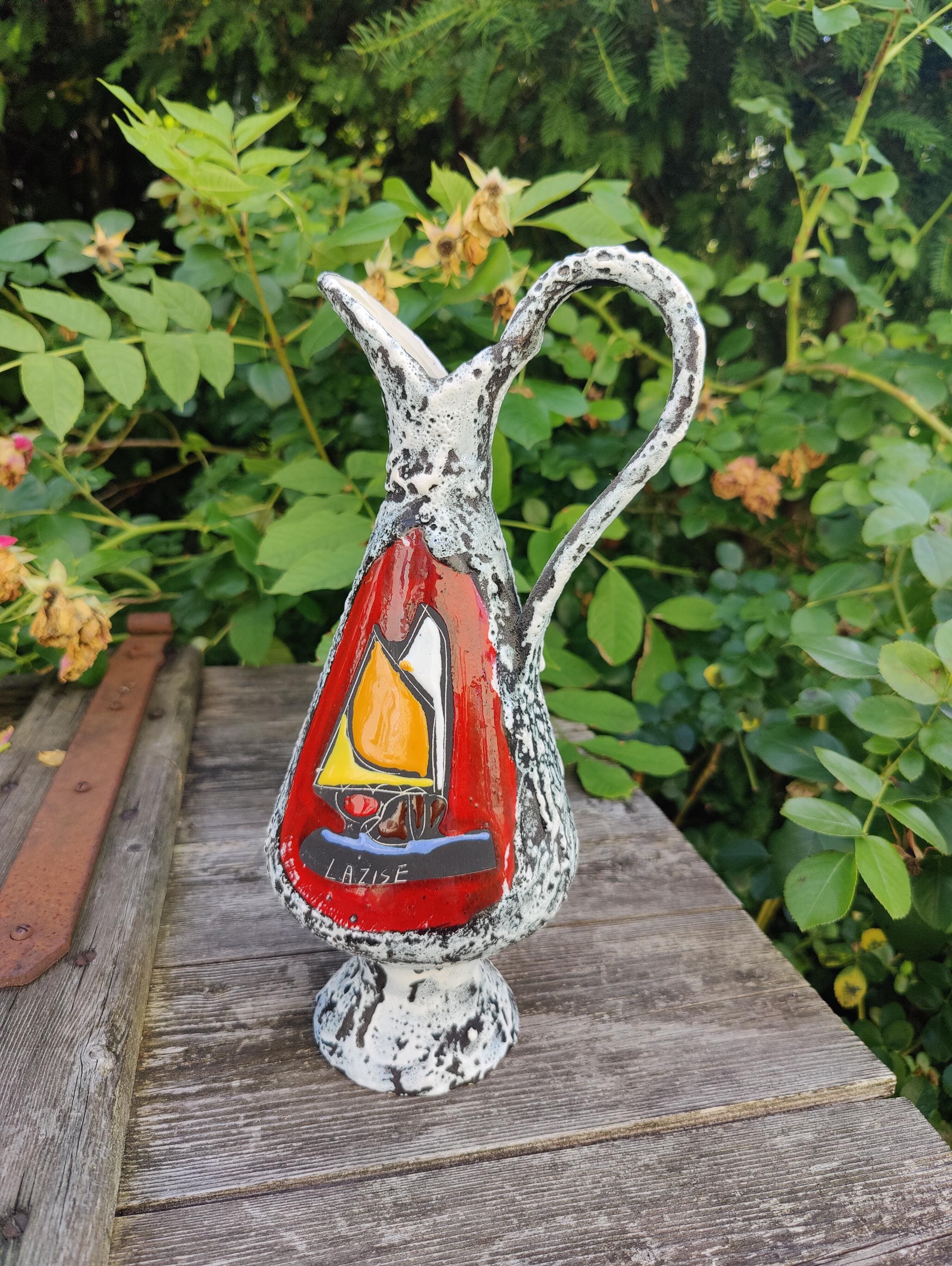 サンマリノの花瓶、60年代のイタリア製陶器の花瓶、真のヴィンテージ