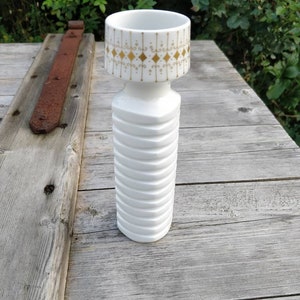 Wallendorf 1764 OP Art vase, porcelain Vase 60s 70s, gold painted
