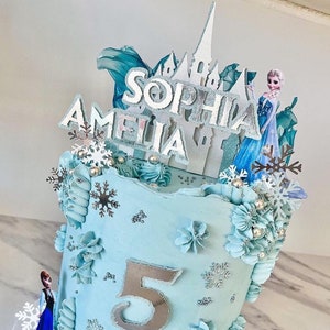 Ice kingdom cake topper, Ice Queen cake topper, frozen themed, Elsa, Ana, Frozen cake topper, Snowflake cake topper, Ice Kingdom cake topper