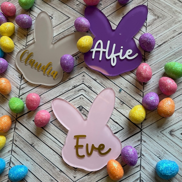 Personalised Easter, place cards, Easter decoration, Easter place setting, Easter table decoration, Easter table, bunny place cards