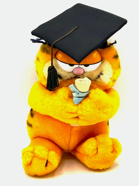 Garfield ぬいぐるみ 卒業キャップ付き Gorgeous Collectible and Vintage Graduation With Title Garfield