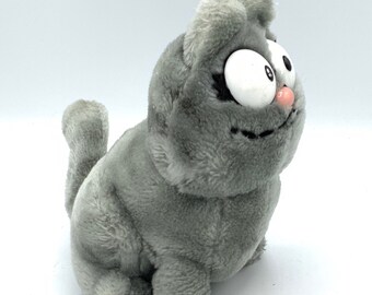 Gorgeous Collectible and Vintage Garfield Nermal Stuffed Cat Gray. Etsy Canada