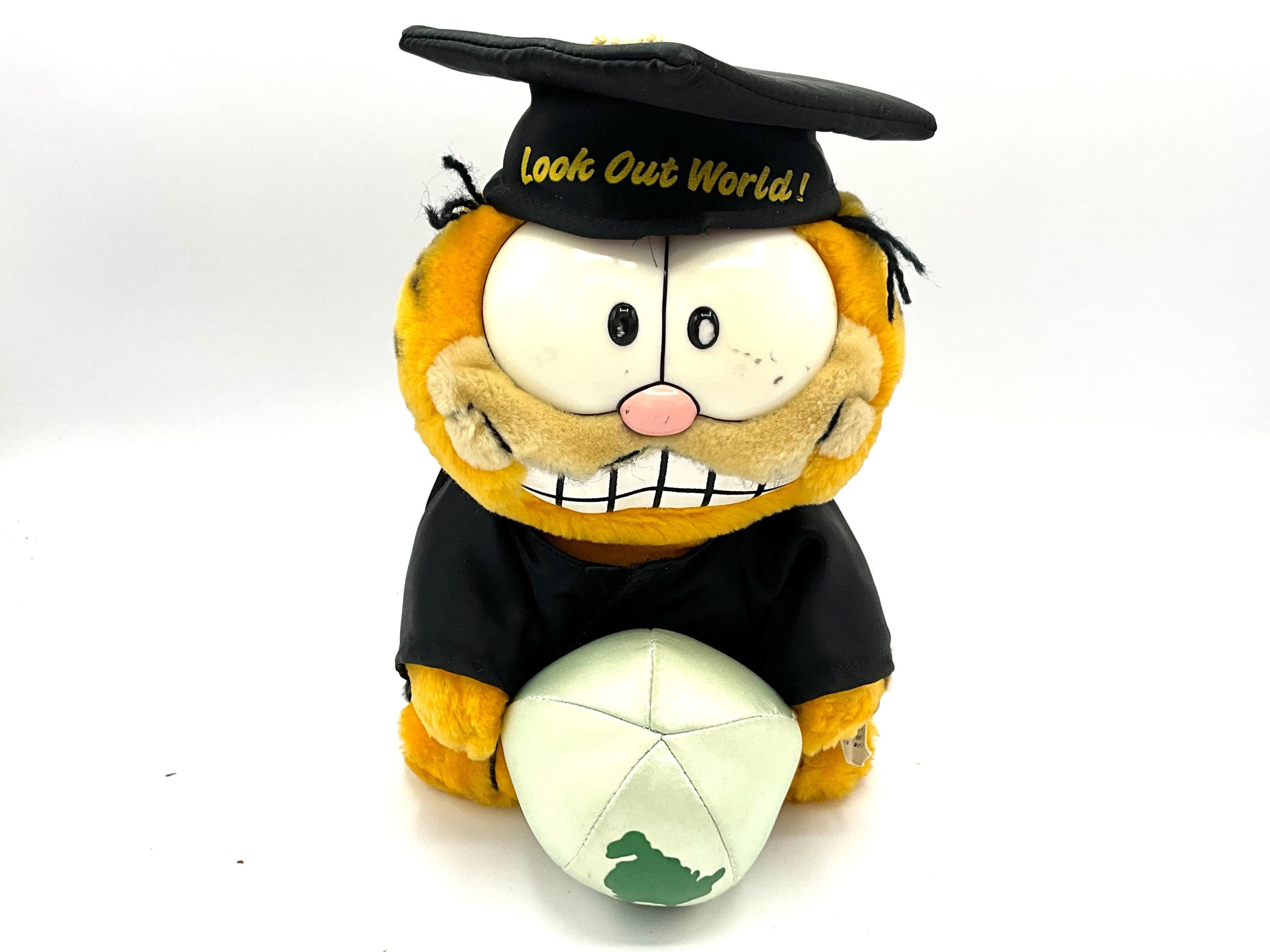 Gorgeous Collectible and Vintage Graduation Garfield, Push Toy