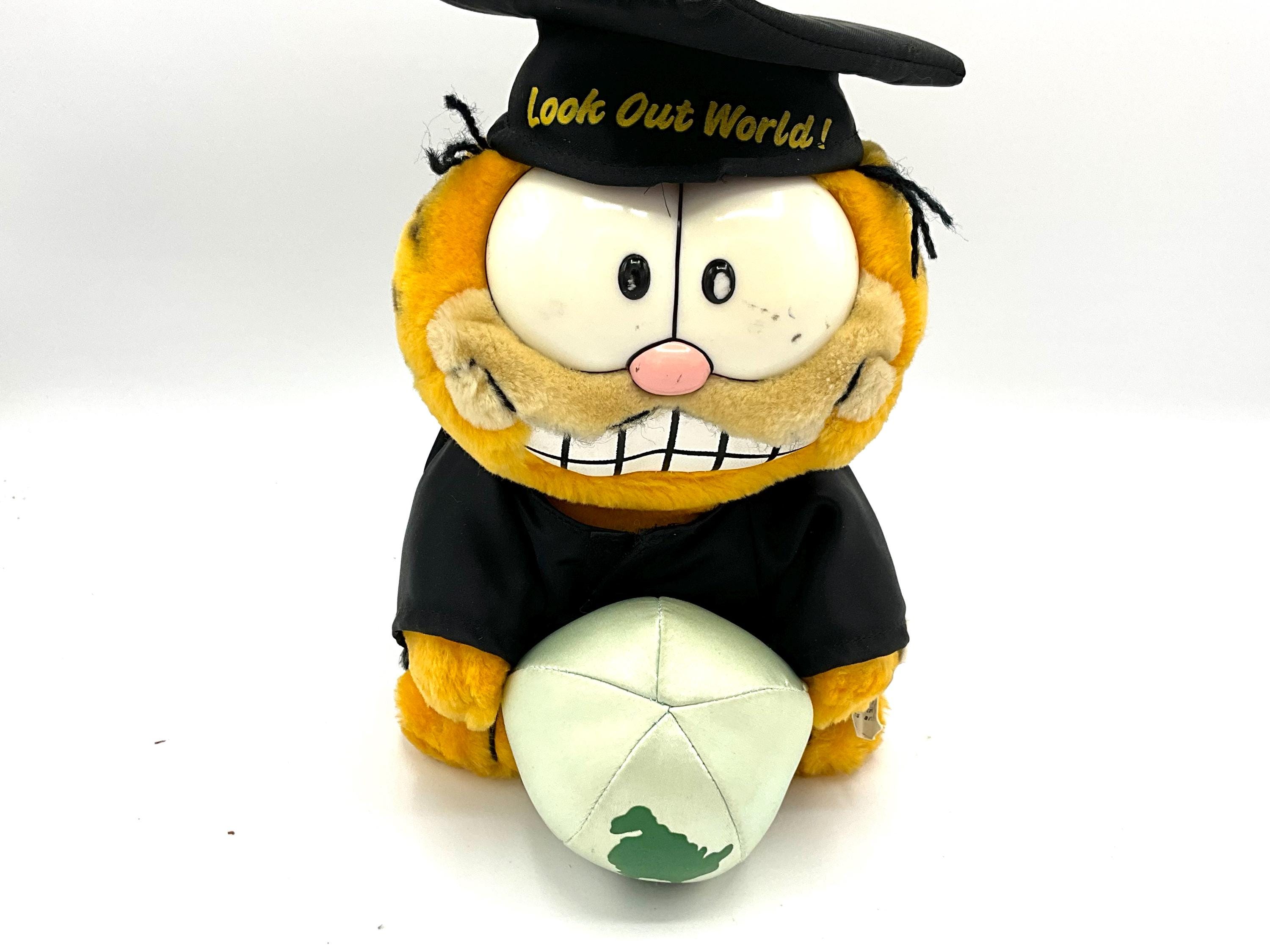 Gorgeous Collectible and Vintage Graduation Garfield, Push Toy