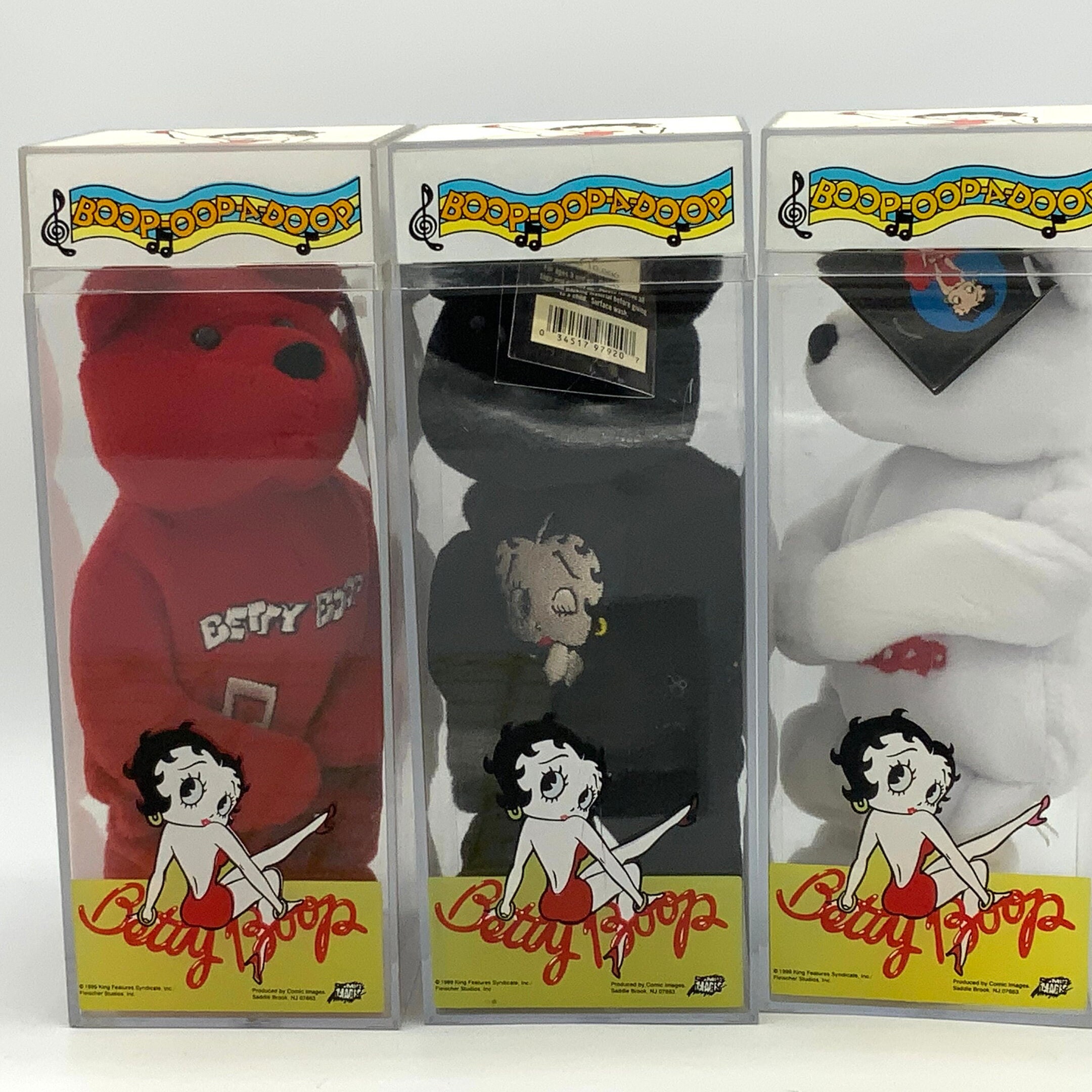 Gorgeous Collectible Betty Boop Beanie Stuffers, White, Red or