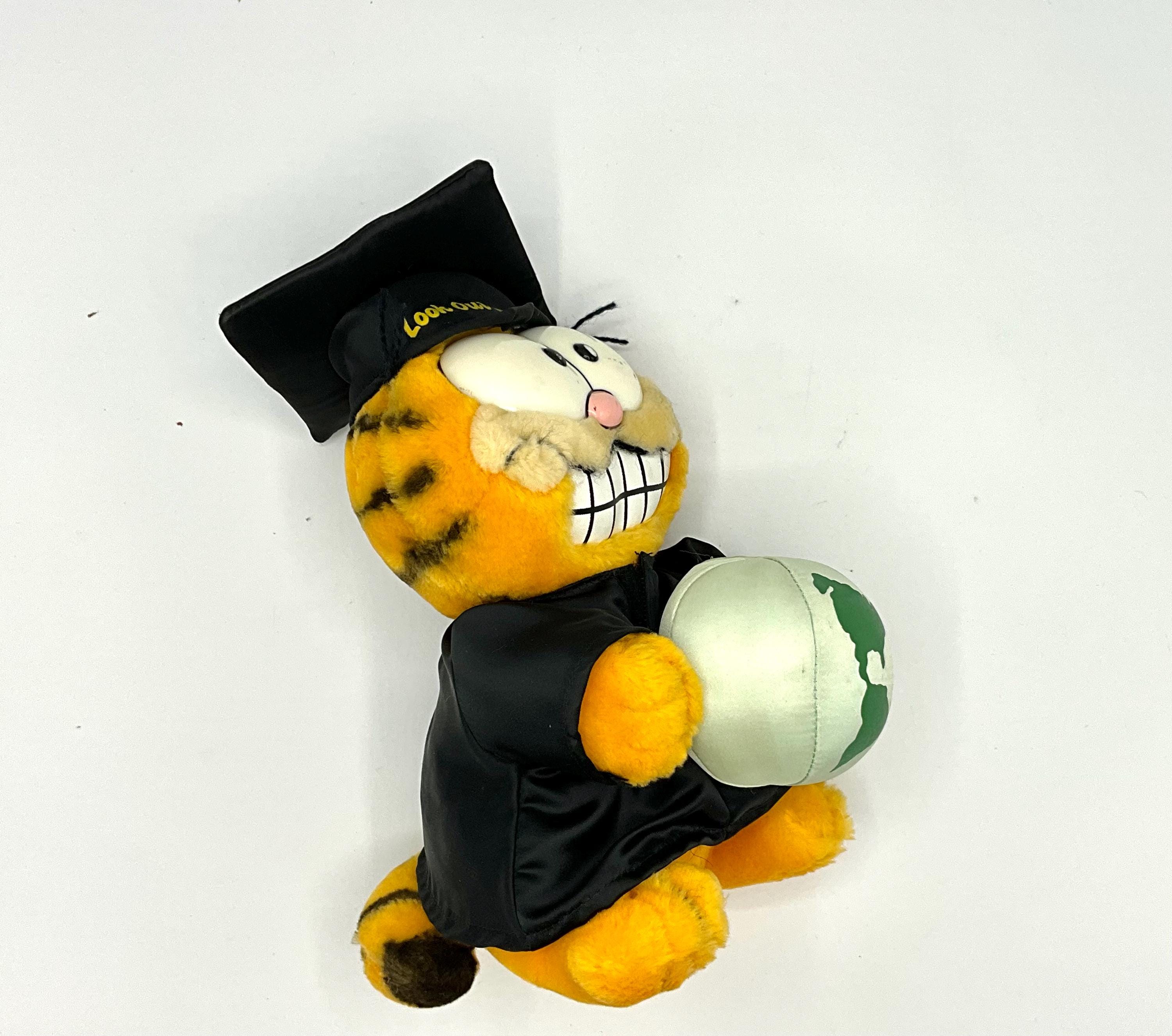 Gorgeous Collectible and Vintage Graduation Garfield, Push Toy