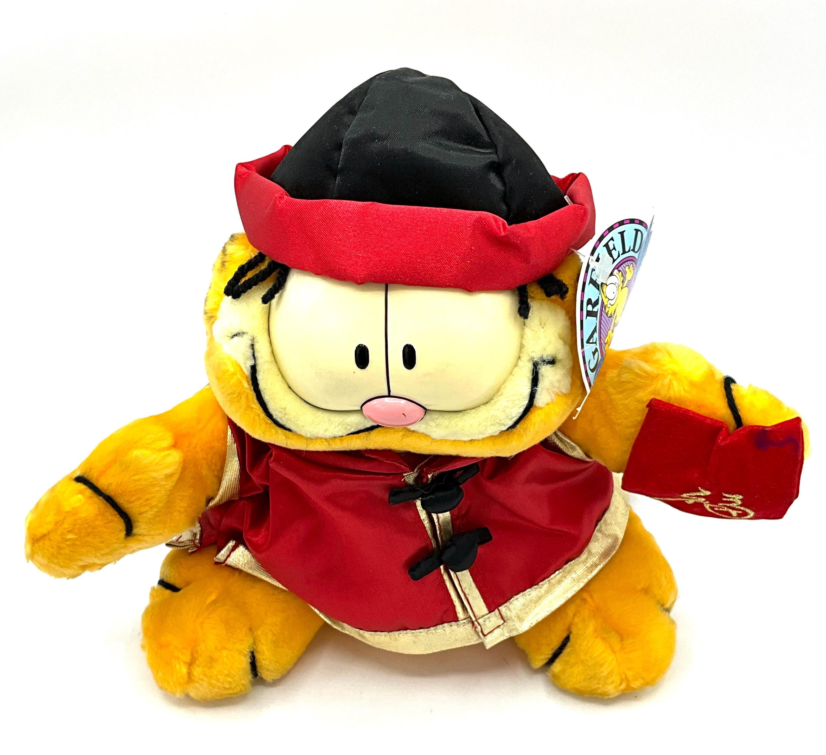 vintage Garfield 15周年記念 ぬいぐるみ チャイナ服 80's Gorgeous Collectible and Vintage Garfield Asian Cat, Stuffed, Push