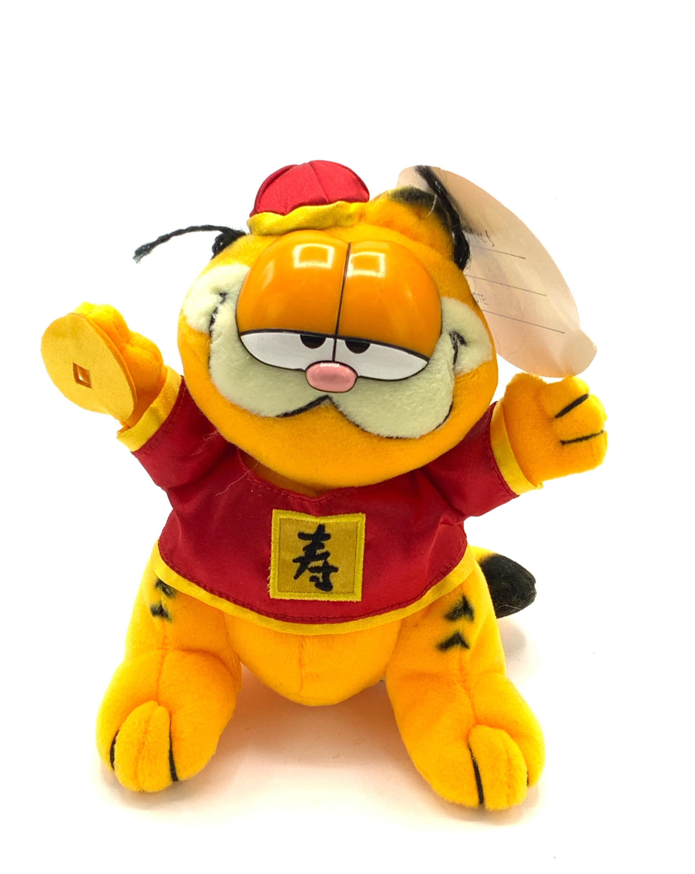 Gorgeous Collectible and Vintage Garfield Asian Cat, Stuffed, Push Gorgeous Collectible and Vintage Garfield Asian Cat, Stuffed, Push